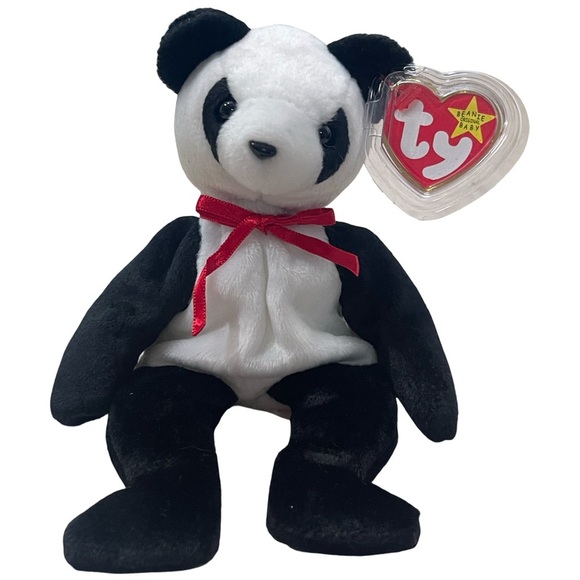 Ty Beanie Baby Babies Fortune Panda Bear 1997 Retired with 1998 Tush Tag Errors - Picture 2 of 6